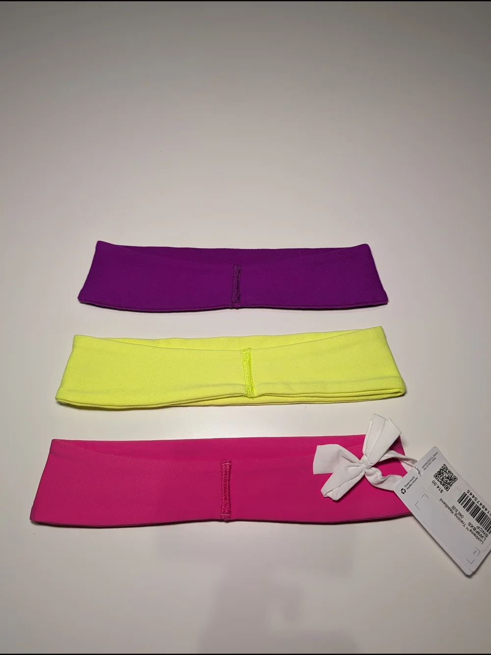 lululemon athletica Stretch Headband Set - Purple, Neon Yellow, Hot Pink